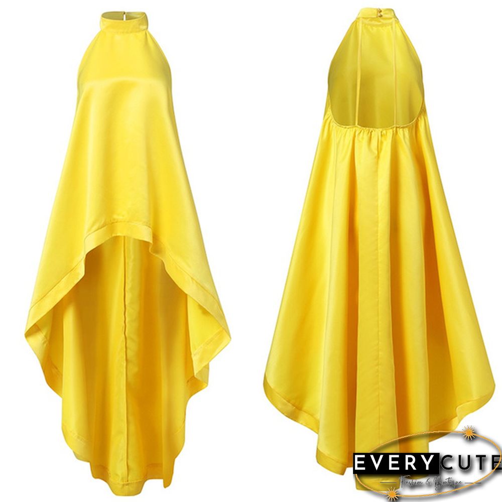 Summer Women Halter Neck Tank Tops Long Dress Sleeveless Backless Casual Loose High Low Blouse Shirt Plus Size