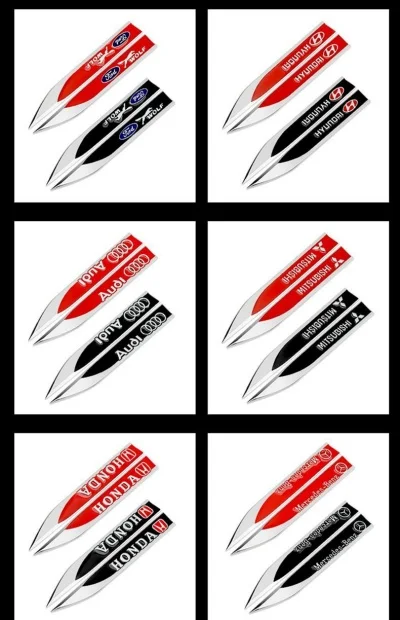 Blade Metal 3D Car Logo Side Label Car Sticker