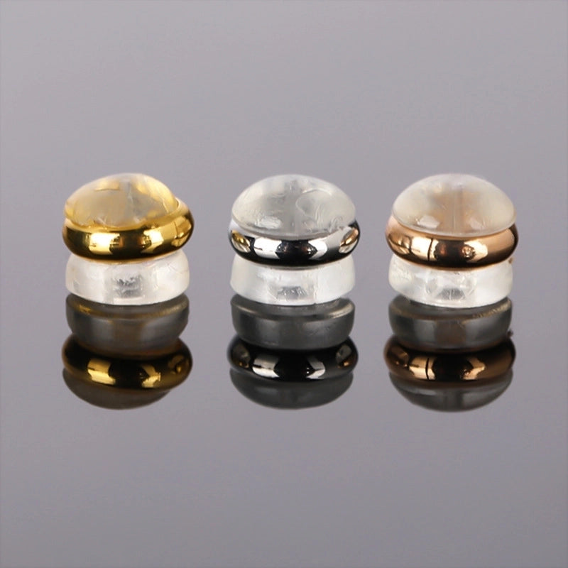 Earrings Jewelry Accessories Rear Plug Color Protection Electroplating Non-slip Lost Ear Studs Plug Golden Edge Hamburger Ear Plug
