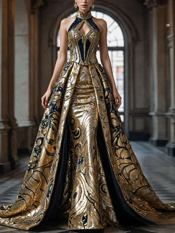 Sleeveless Printed Maxi Dress