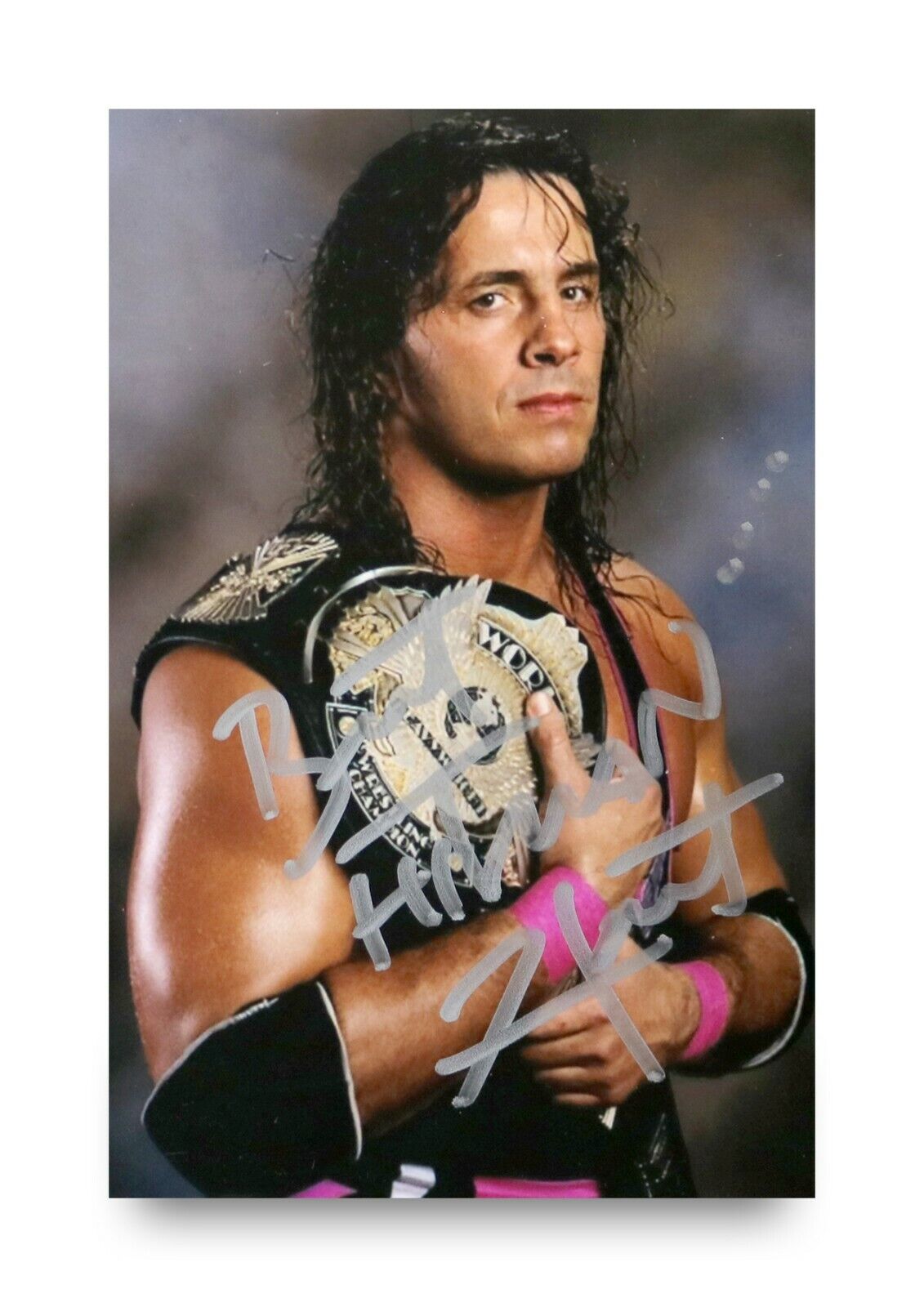 Bret 'Hitman' Hart Signed 6x4 Photo Poster painting WWF WWE Royal Rumble Wrestler Autograph +COA