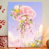 DIY Framed Pearl Painting - Handmade Self - Adhesive Pearls - Jellyfish