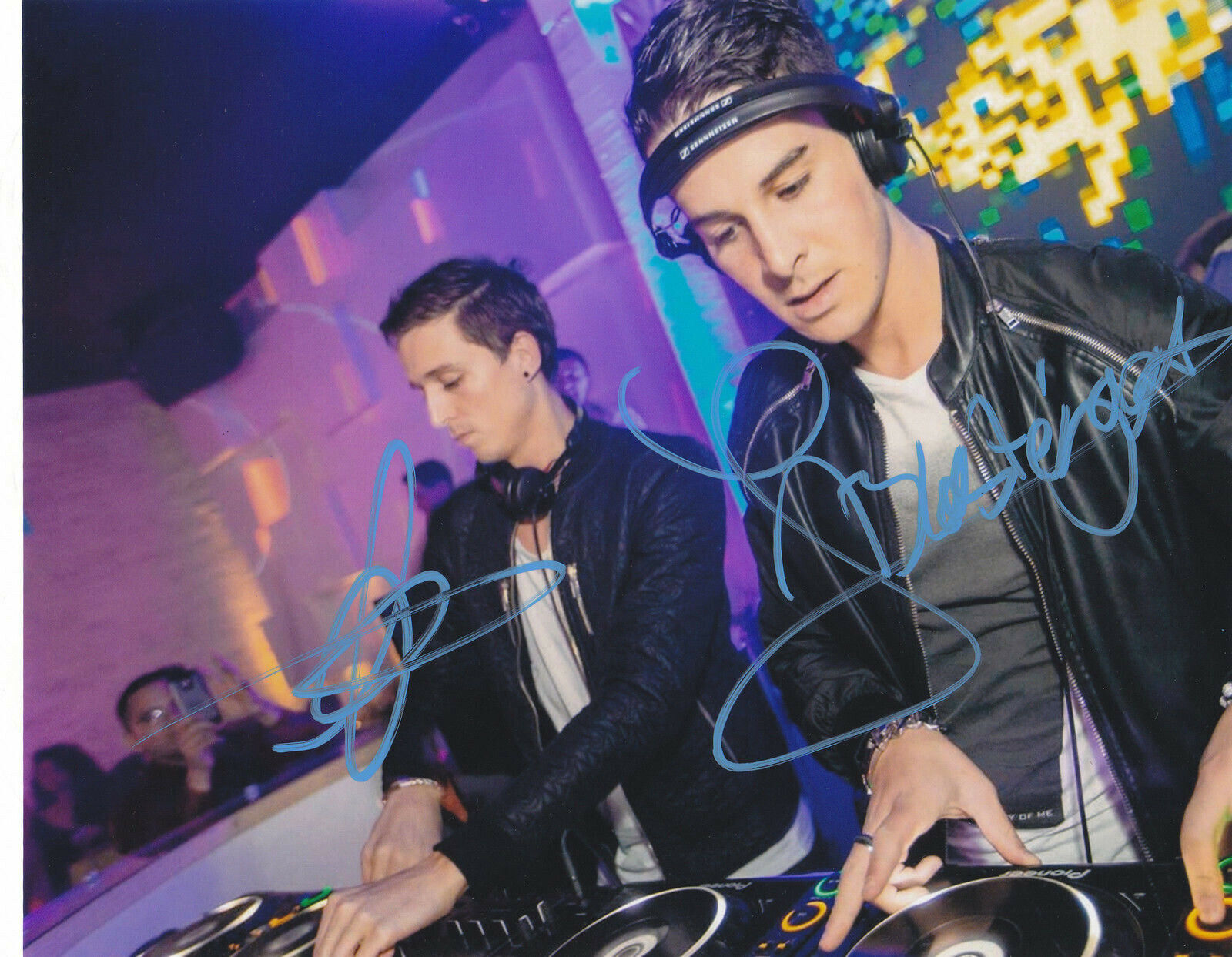 BLASTERJAXX SIGNED AUTOGRAPHED EDM DANCE TRANCE HOUSE MUSIC 8X10 Photo Poster painting PROOF #2