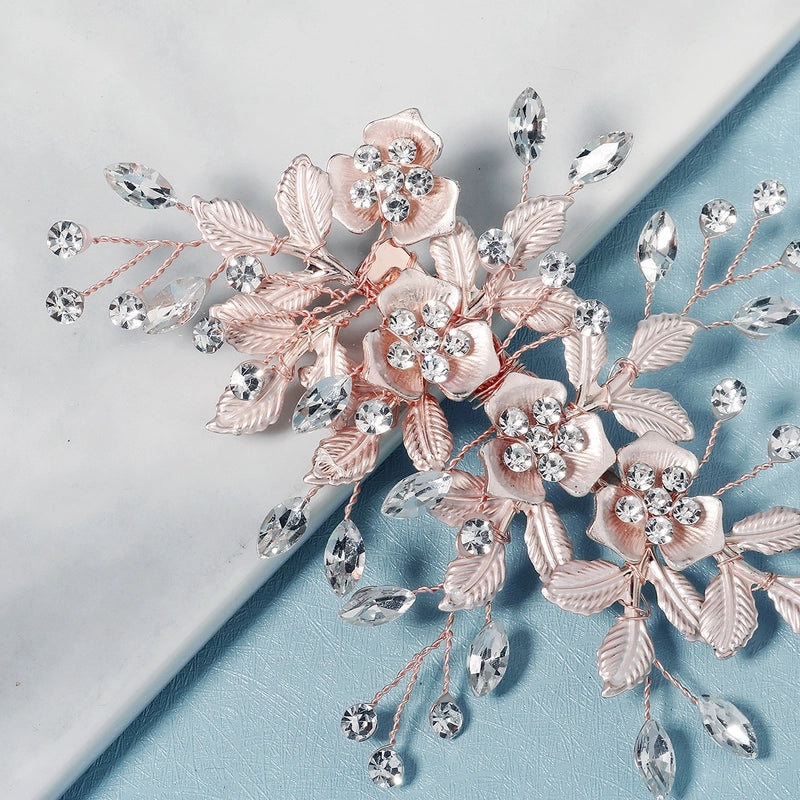 Women’s Pastoral Flower Rhinestone Hair Clip