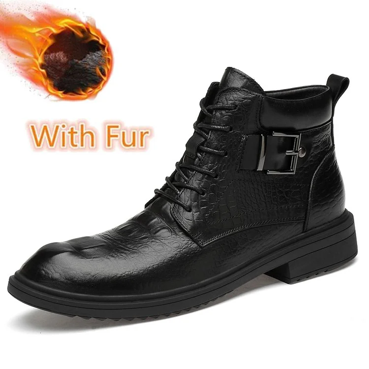 Damulin Men Luxury Brand Motorcycle Boots Outdoor Fashion Sneakers High Top Man Punk Shoes Genuine Leather Street Style Male Ankle Boots