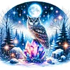 >SALE<5D DIY Full Round Drill Diamond Painting Owl Kit Home Decor Art Craft 40x40cm