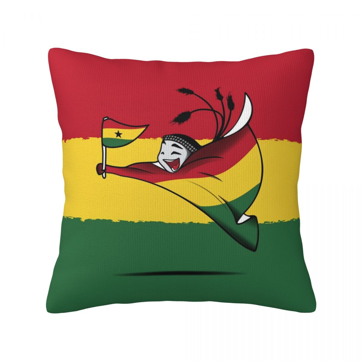 Ghana World Cup 2022 Mascot Pillow Covers 18x18 Inch