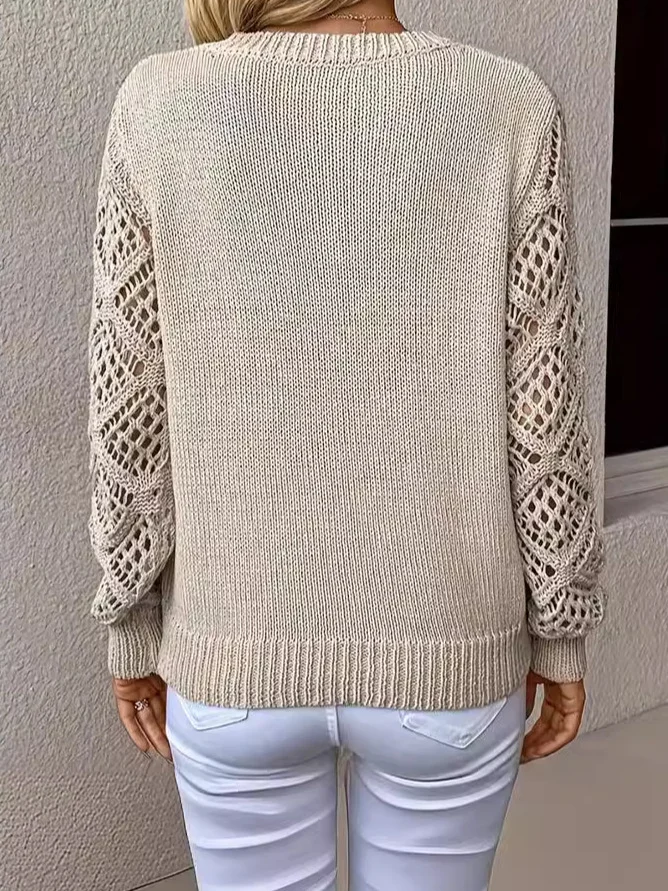 Athvotar Athvotar Sweater Women's Knitted Shirt Languid Languid Long Sleeve V Collar Hooded Top