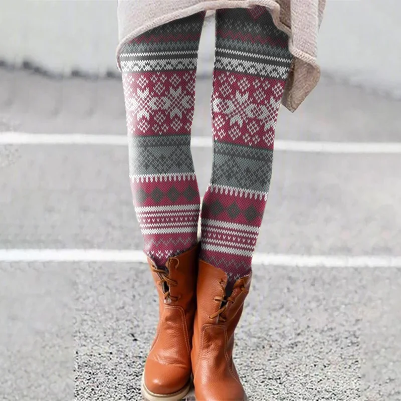Vintage Icelandic Sweater Print Leggings