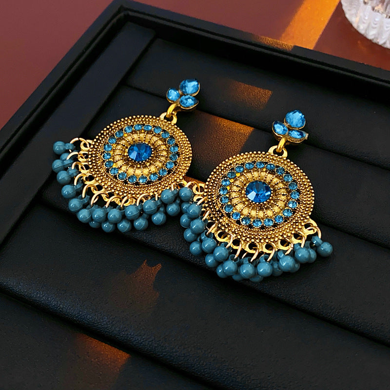 Medieval Round Geometric Alloy Electroplating Earrings