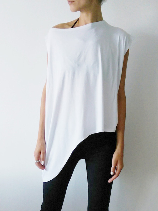 Loose Casual Asymmetrical Sleeveless Top