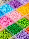 24-Color 7200pcs 2.6mm Fuse Bead Set | Acrylic Hollow Cylinder Beads, Elegant Pixel Art Beads