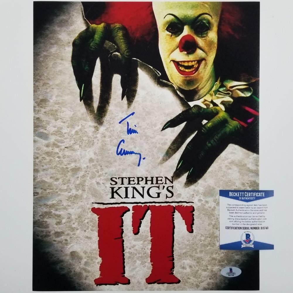 Tim Curry signed IT 11x14 Photo Poster painting Pennywise Autograph ~ Beckett BAS COA