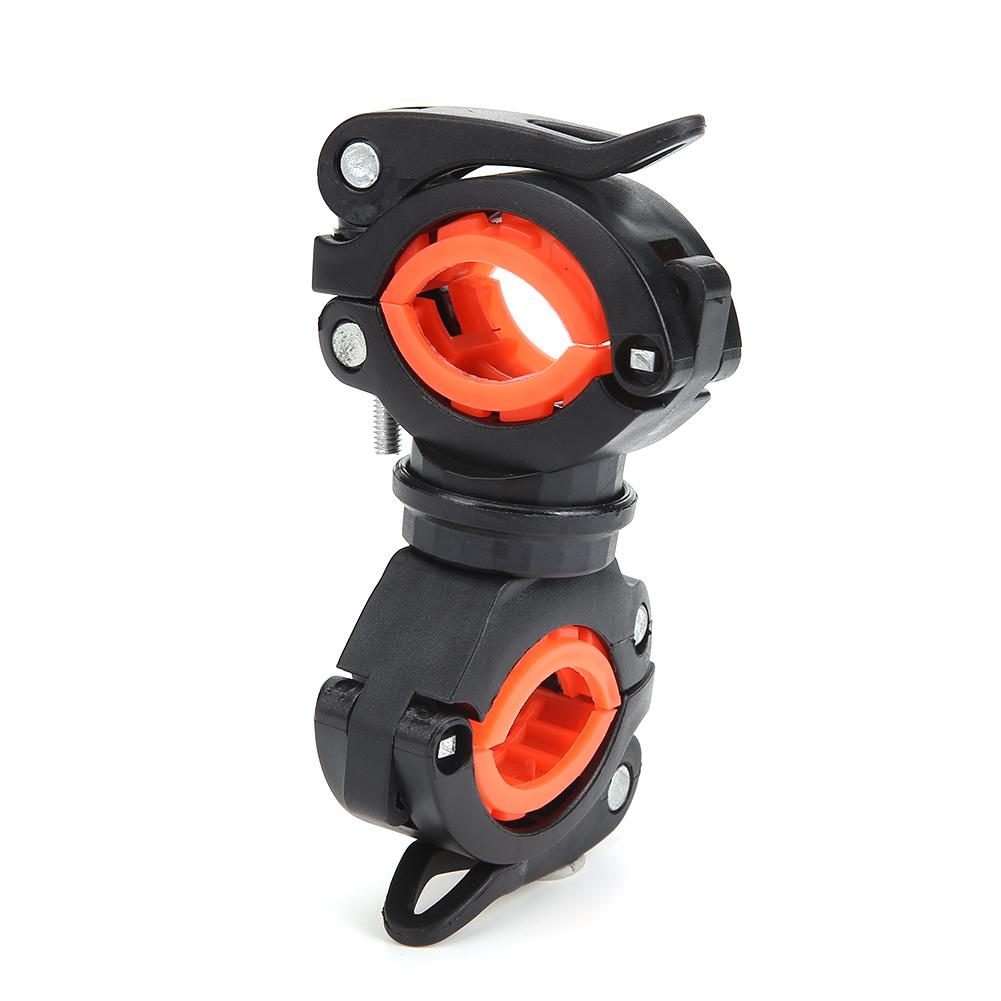 

360 Degree Rotation Bicycle Flashlight Rack MTB Bike Lamp Holder Mount Clip, Orange, 501 Original