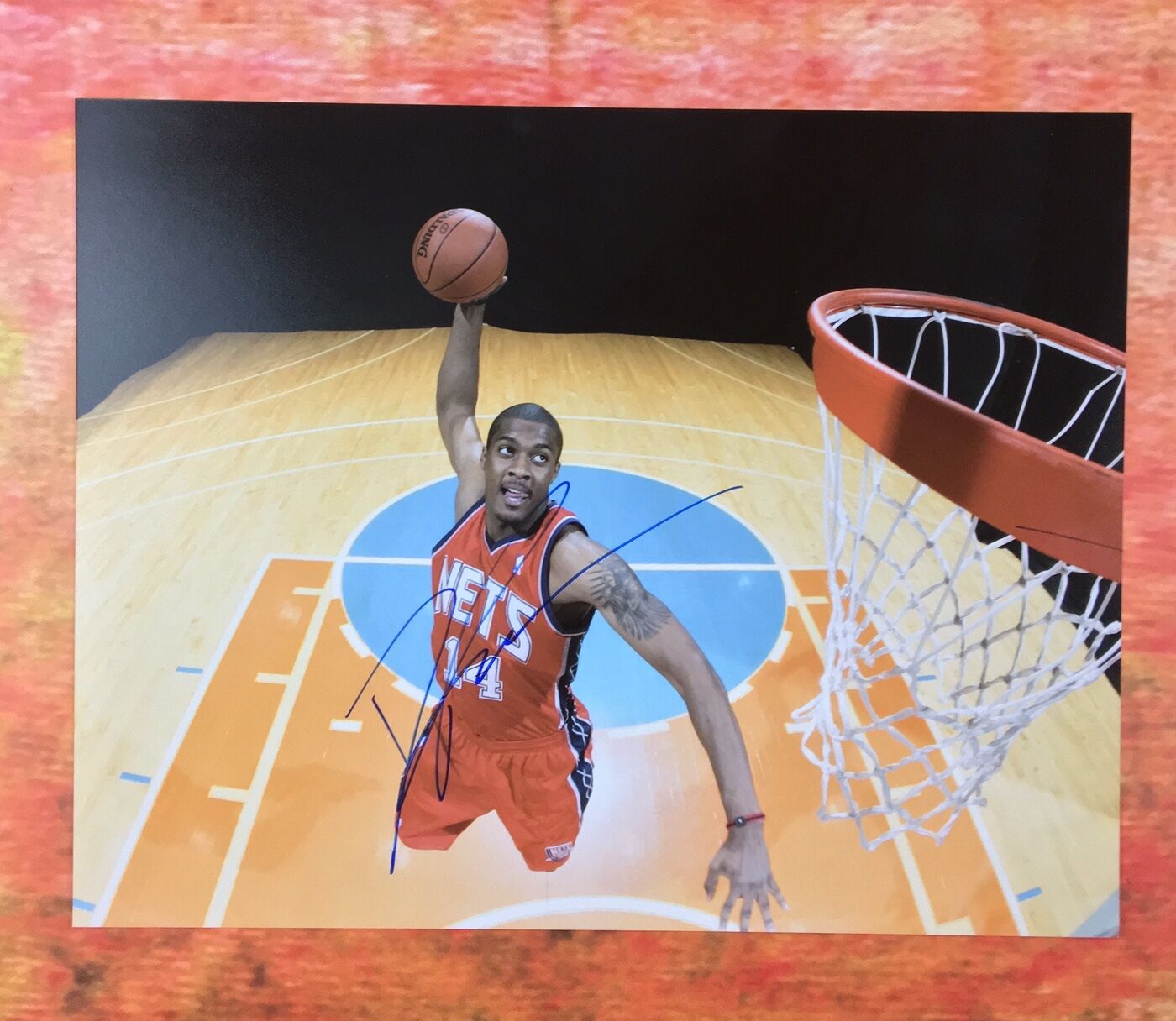 GFA New Jersey Nets * DERRICK FAVORS * Signed 11x14 Photo Poster painting COA