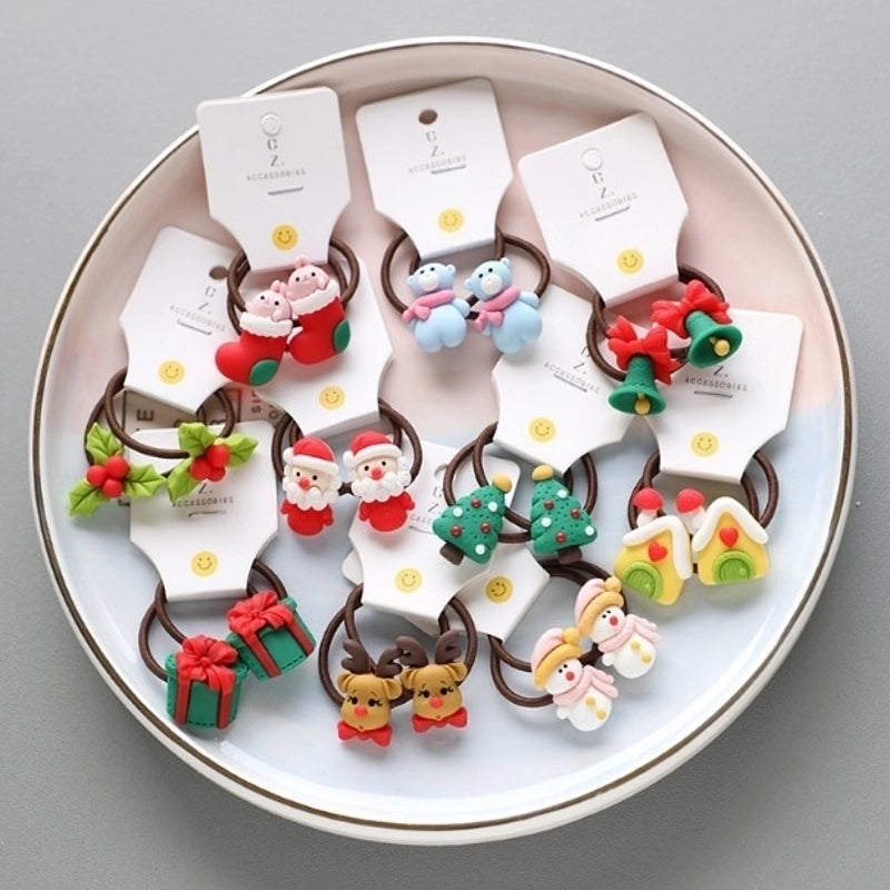 Christmas Fashion Children Unisex Cartoon Character Arylic Handmade Hair Tie