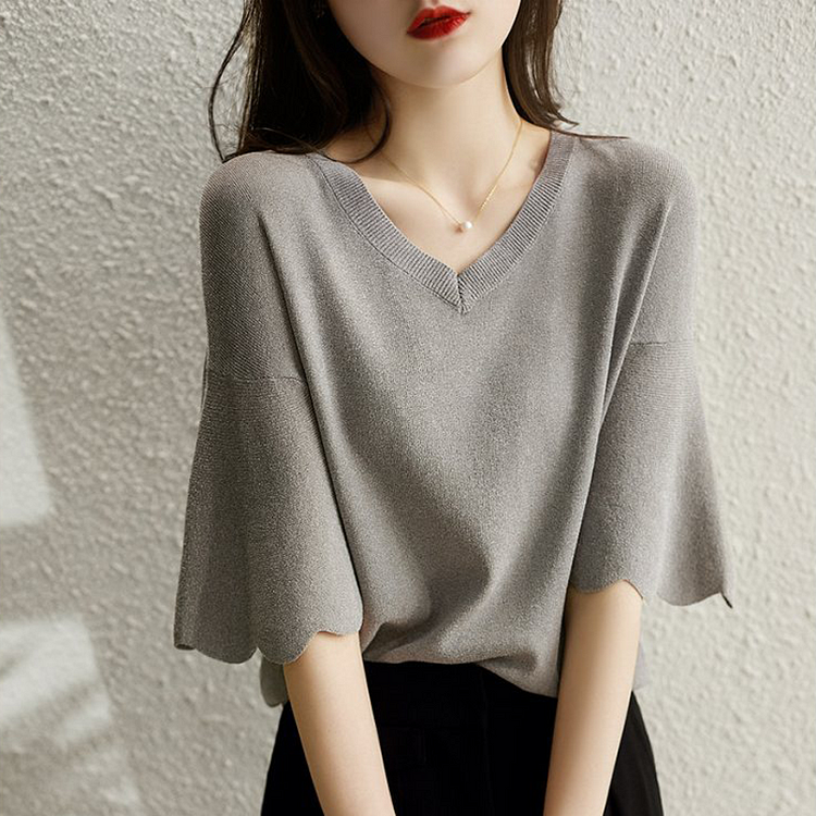 Gray Shirts & Tops QueenFunky