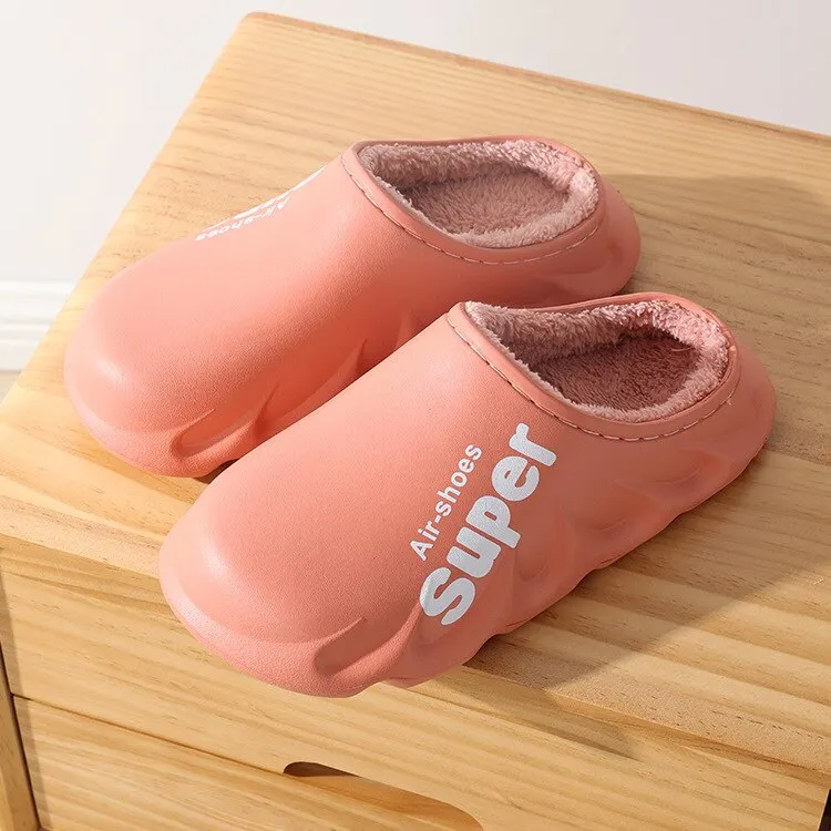 New Winter Fashion Slippers Warm Women Shoes Waterproof Couples Non-Slip Plush Cotton Indoor Outdoor Home Autumn Spring Shoes