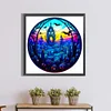 Diamond Painting -5D Full Round Drill Glass Halloween Cemetery(50*50 CM)