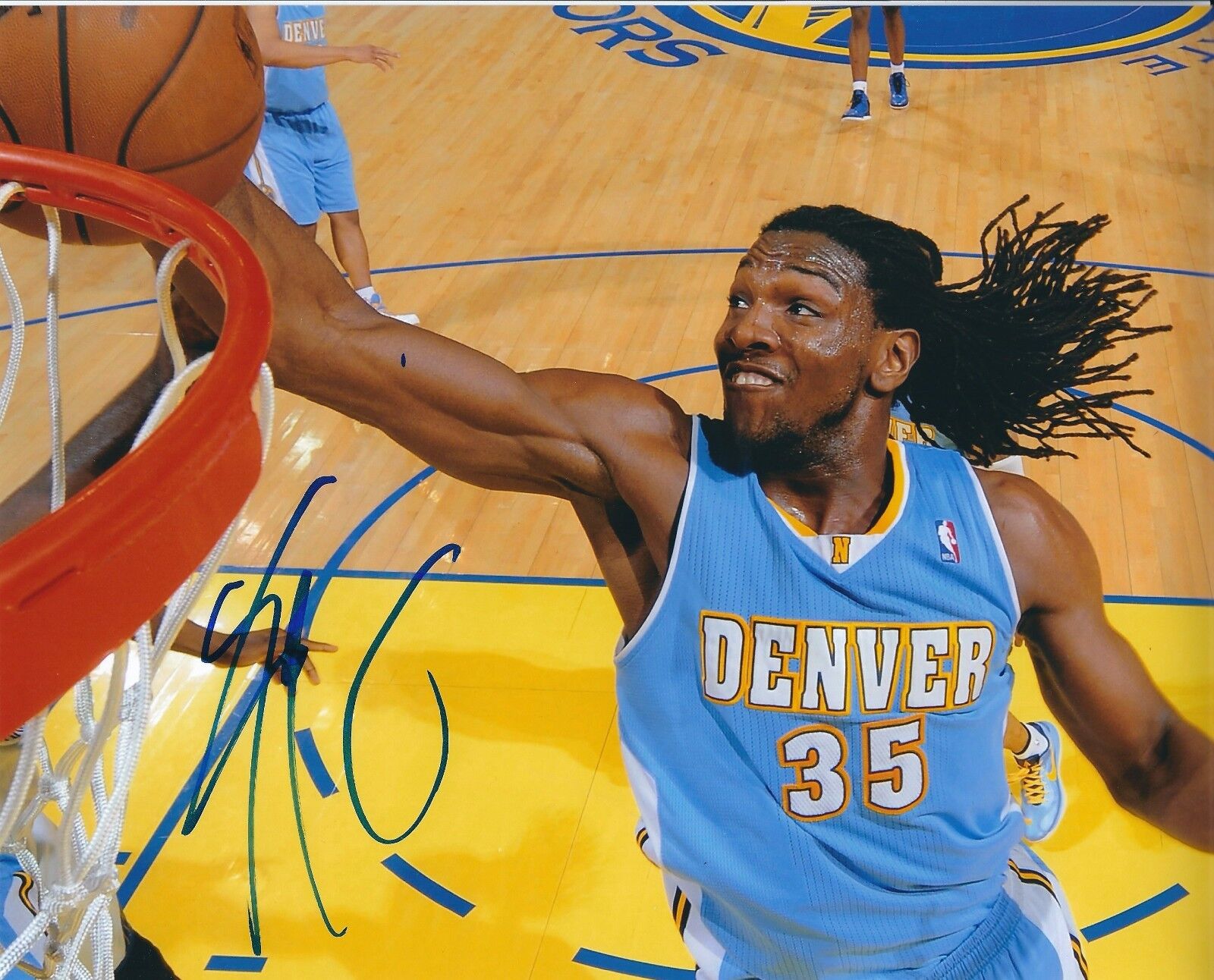 Signed 8x10 KENNETH FARIED Denver Nuggets Autographed Photo Poster painting w/COA