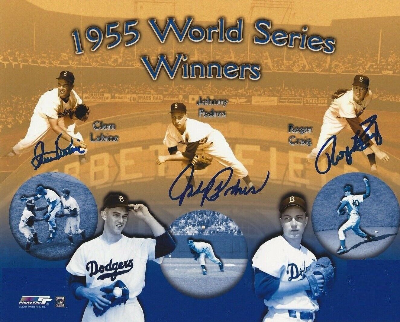 Clem Labine / Johnny Podres Autographed Signed 8x10 Photo Poster painting ( HOF Dodgers )REPRINT