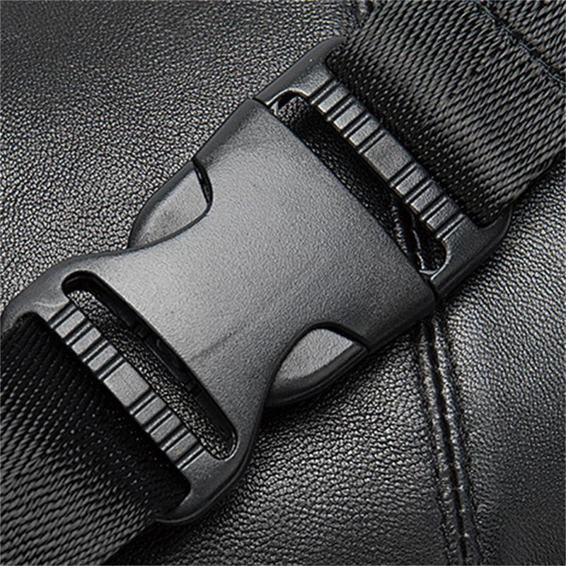 Simple Leather Sports Chest Bag Solid Color Soft Retro Waist Bag Crossbody Bag