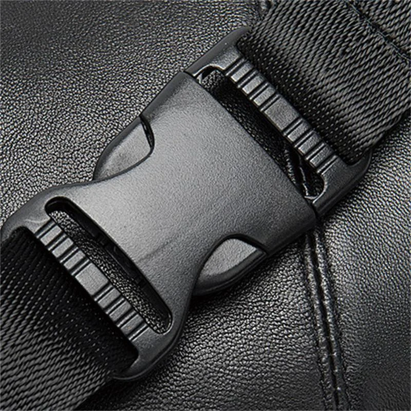 Simple Leather Sports Chest Bag Solid Color Soft Retro Waist Bag Crossbody Bag