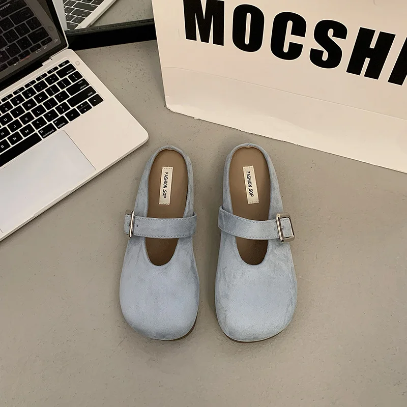 Yyvonne Jane's First Half Slippers Women Wear Half-Dragging 2025 Color Soft Flat Soles Pedaling Muller Shoes Tide