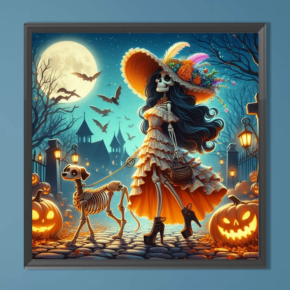 Diamond Painting - Full Round Drill - Skull Beauty(Canvas|40*40cm)