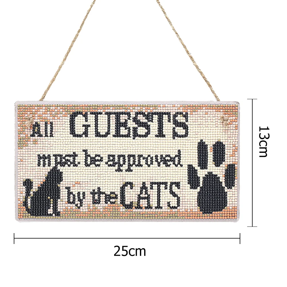 5D DIY Letter Full Drill Hanging Diamond Painting Craft Art Decor (Cat Paw)