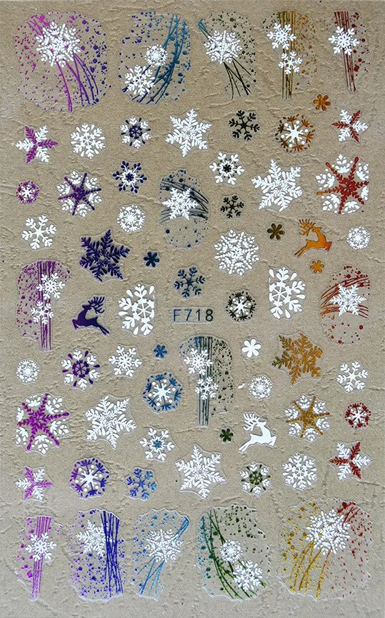 Churchf 1pcs Autumn Winter Nail Sticker Robin Snow Flower New Year Halloween Christmas 3D Decals Nail Art Design Decor Accessories-Nail Inspo