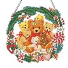 DIY Christmas Bear Diamond Painting Single Sided Hanging Wreath