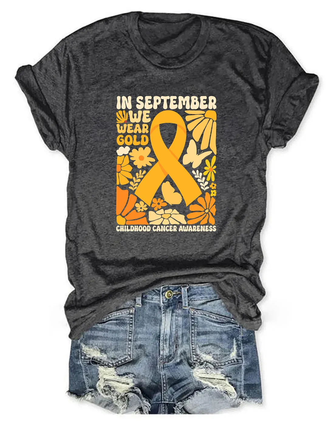 In September We wear Gold Childhood Cancer Awareness T-shirt