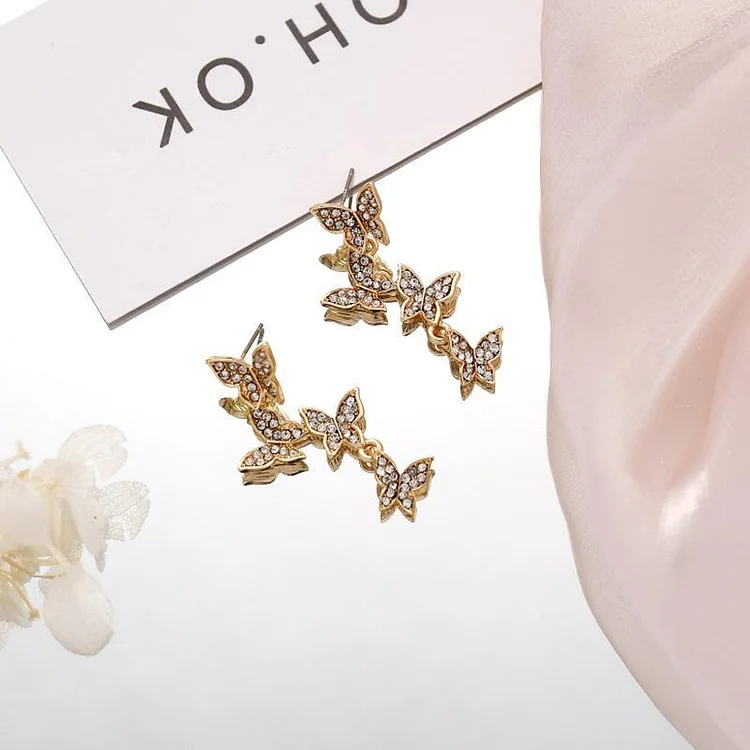 Diamond Butterfly Earrings