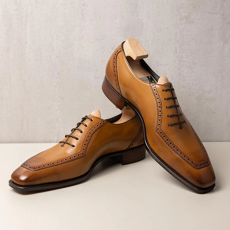 Handmade Men's Leather Shoes Business Formal Oxford Shoes