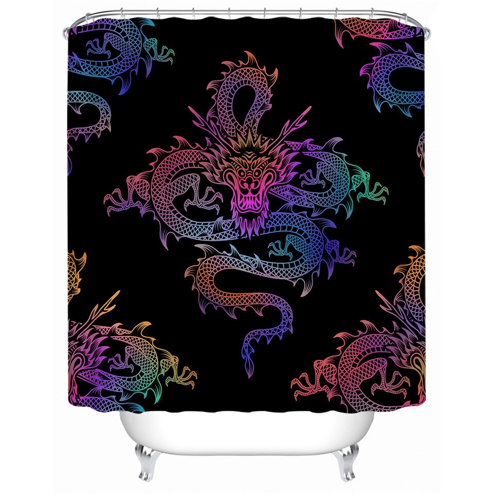 

Red Dragon - Print Shower Curtain, 180*180cm, 501 Original