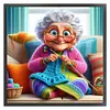 Grandma Knitting A Sweater-11CT Stamped Cross Stitch 50*50cm/19.69*19.69in