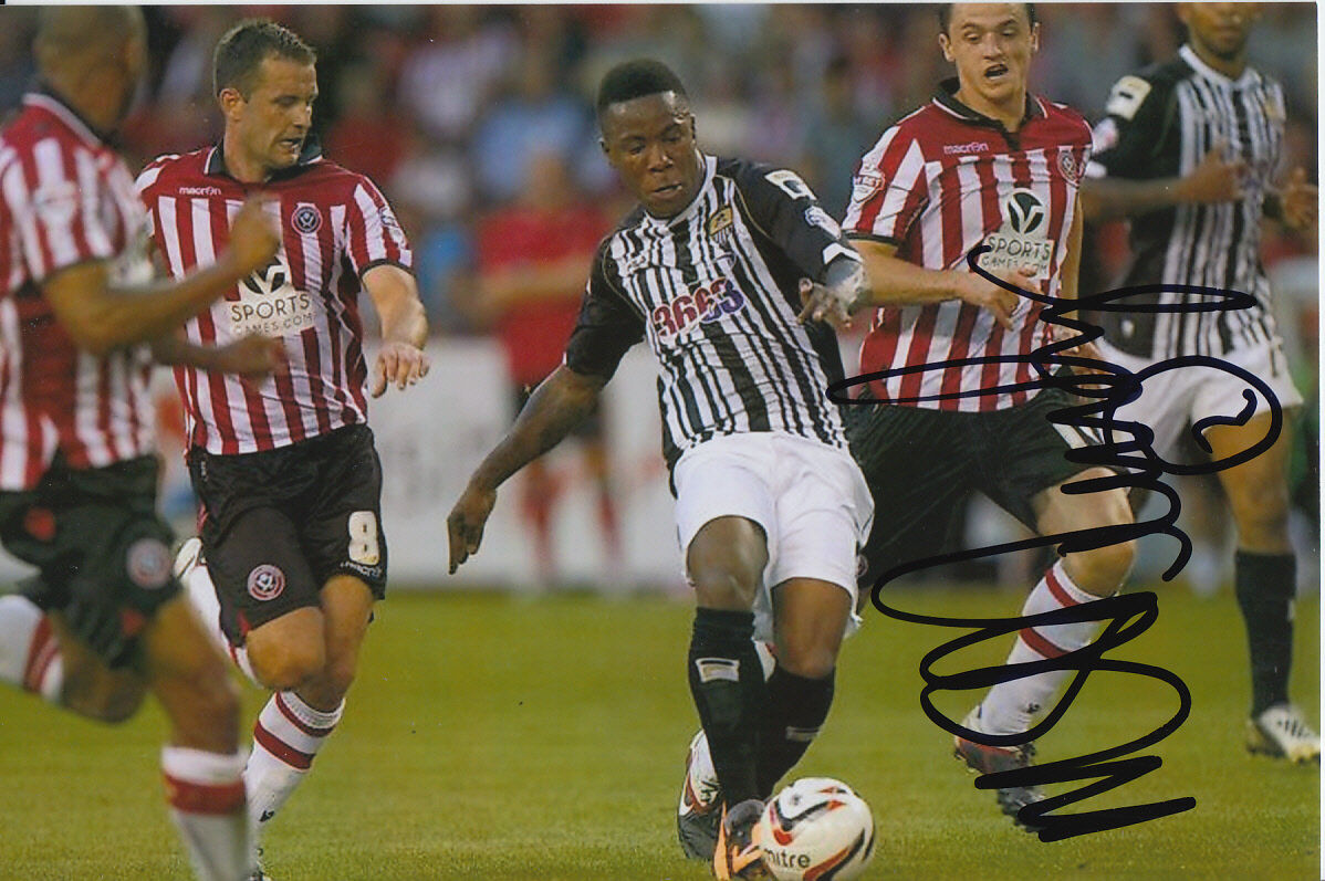 NOTTS COUNTY HAND SIGNED MUSTAPHA DUMBUYA 6X4 Photo Poster painting 1.