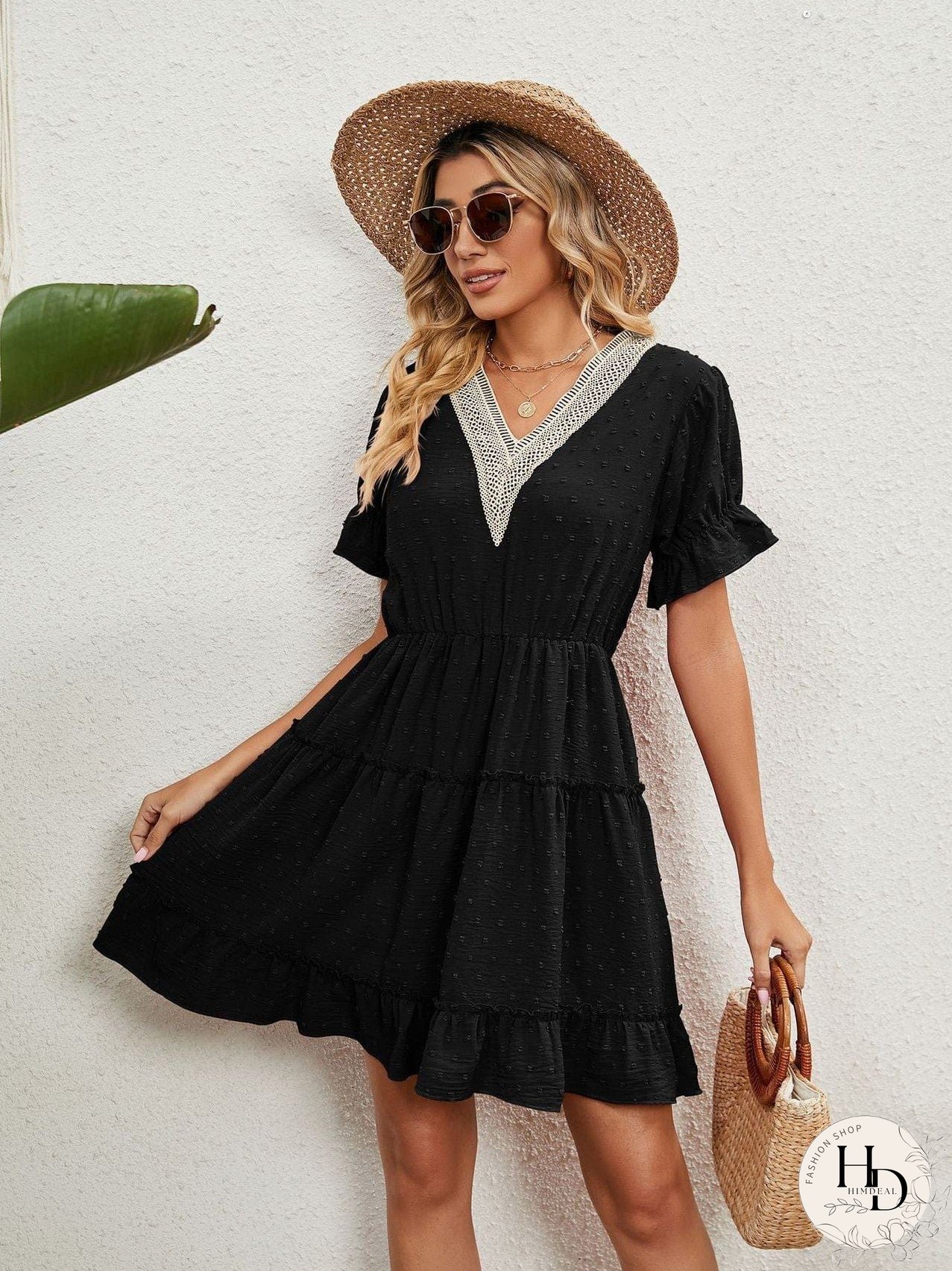 Relaxed Fit V-Neck Summer Dress