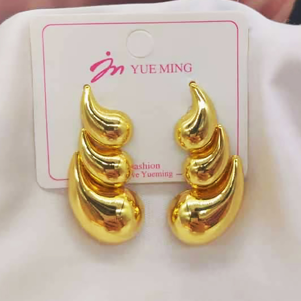 Groksage Fashion Water Droplet Earrings Elegant Light Luxurious Love Heart Earrings for Women Gold Color Party Jewelry Accessries Gifts