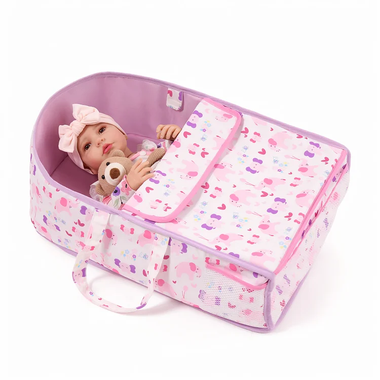 17"-22"Pink Cloud Bed Reborn Baby Doll Bed Accessory Set：Realistic Reborn Baby Dolls By Rsgdolls®