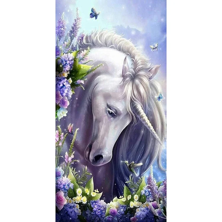 Horse Animal Unicorn 45X85CM(Canvas) Special Shaped Full Drill Diamond Painting gbfke
