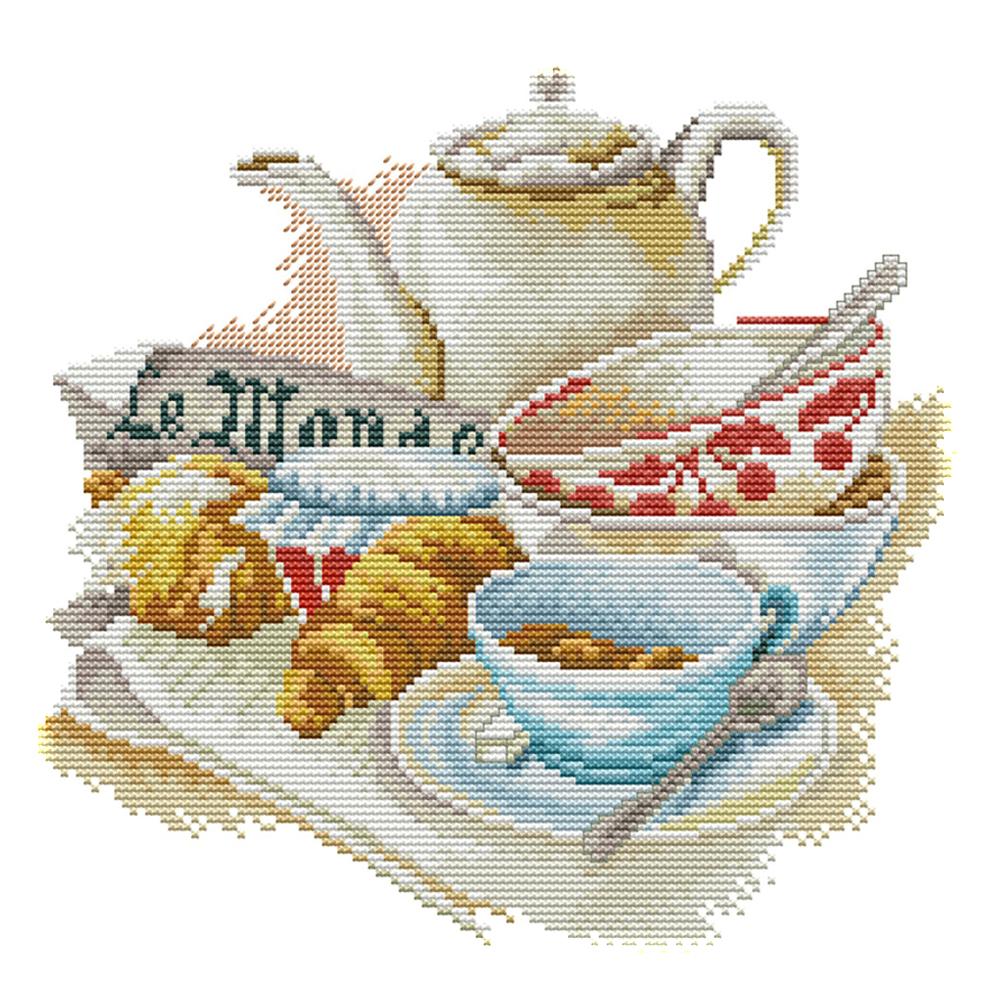 

Elegant Tea Set - 14CT Stamped Cross Stitch - 29*29cm, 501 Original