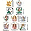 10pcs 2D Flat DIY Diamond Painting Keychain Double Sided Drill Keyrings (Angels)