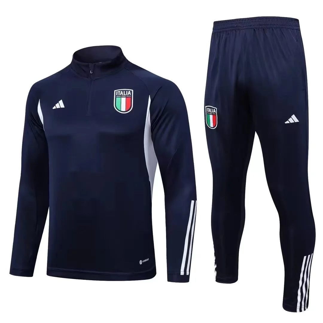 2023 Italy Half-Pull Training Suit Kit Football Shirt Football jersey Thai Quality