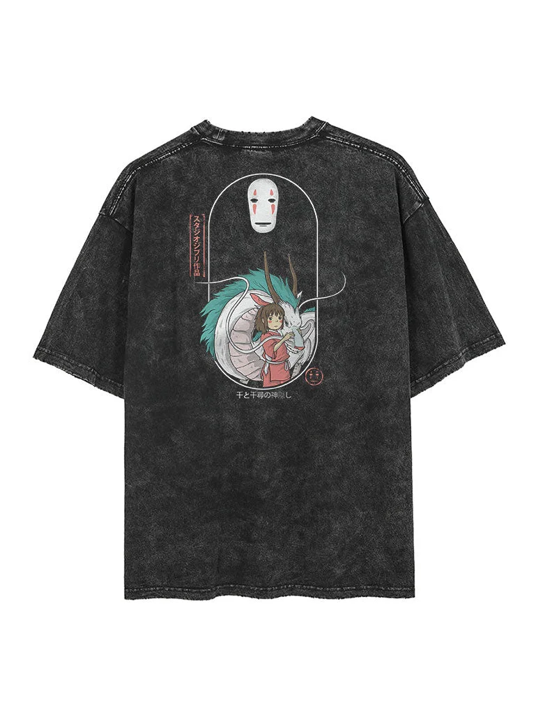 Spirited Away Vintage Oversize Washed T-Shirt