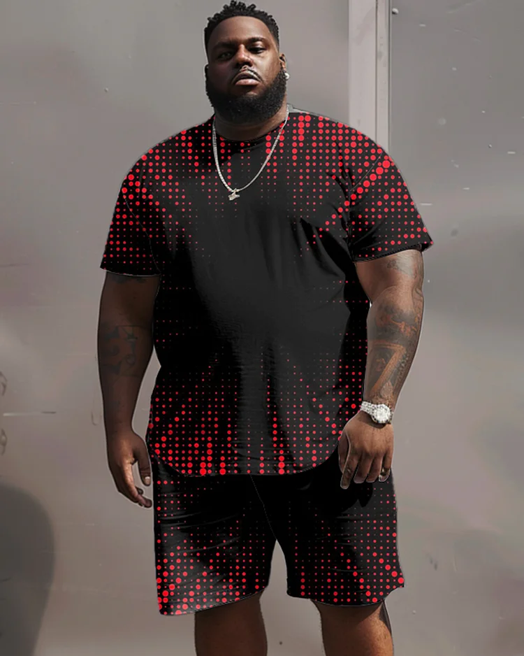 Street Hip Hop Geometric Linear Dot Print Large Men's Suit