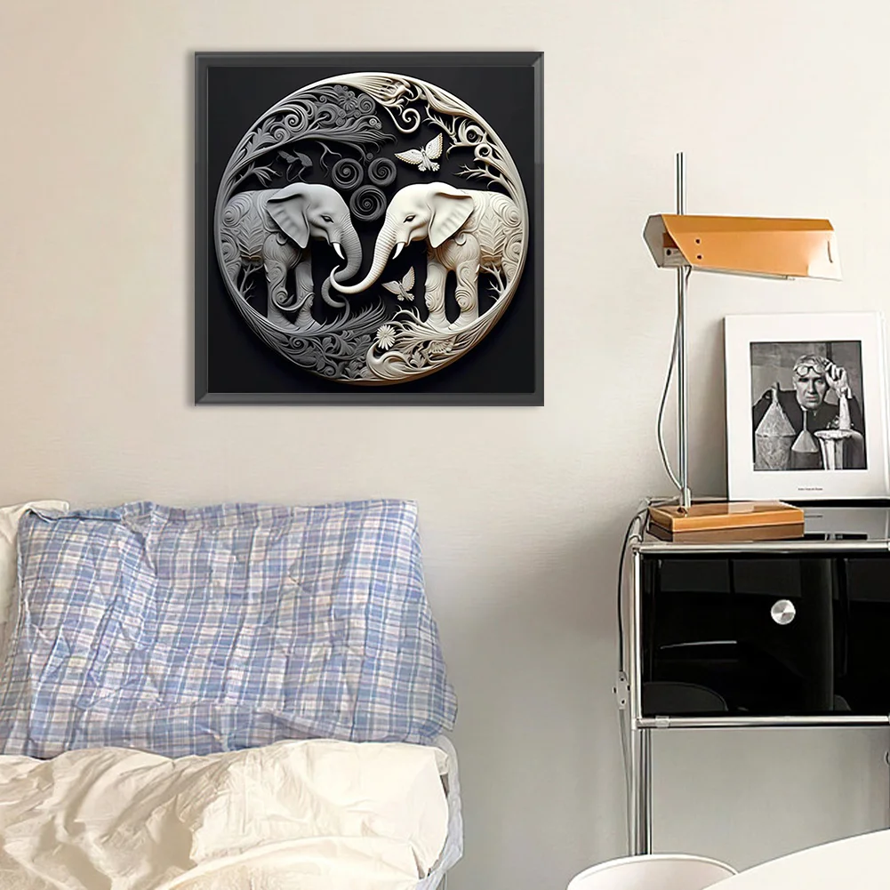 Diamond Painting - Full Round Drill - Elephant(Canvas|30*30cm)
