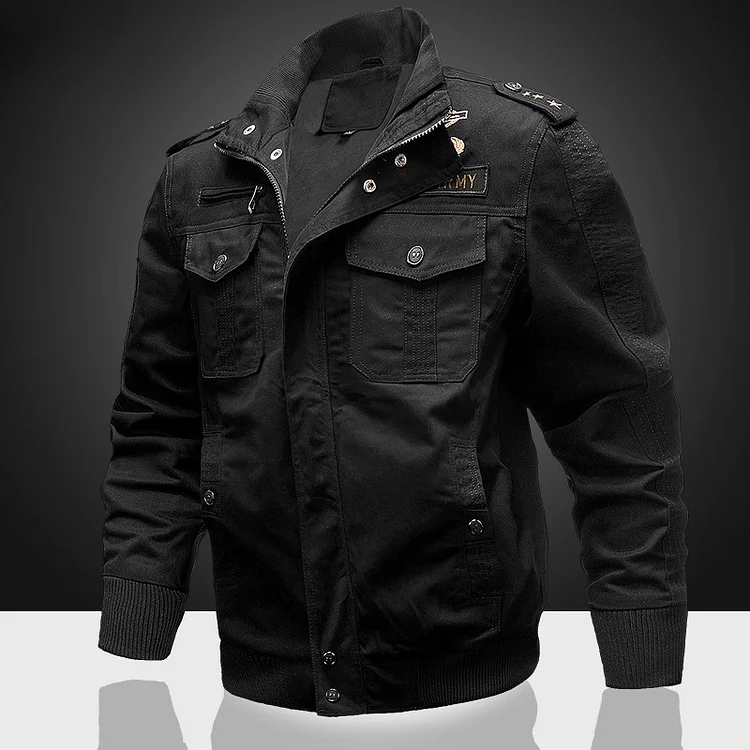 Utbros Outdoor Stand Collar Multi Pocket Waterproof Embroidered Jacket