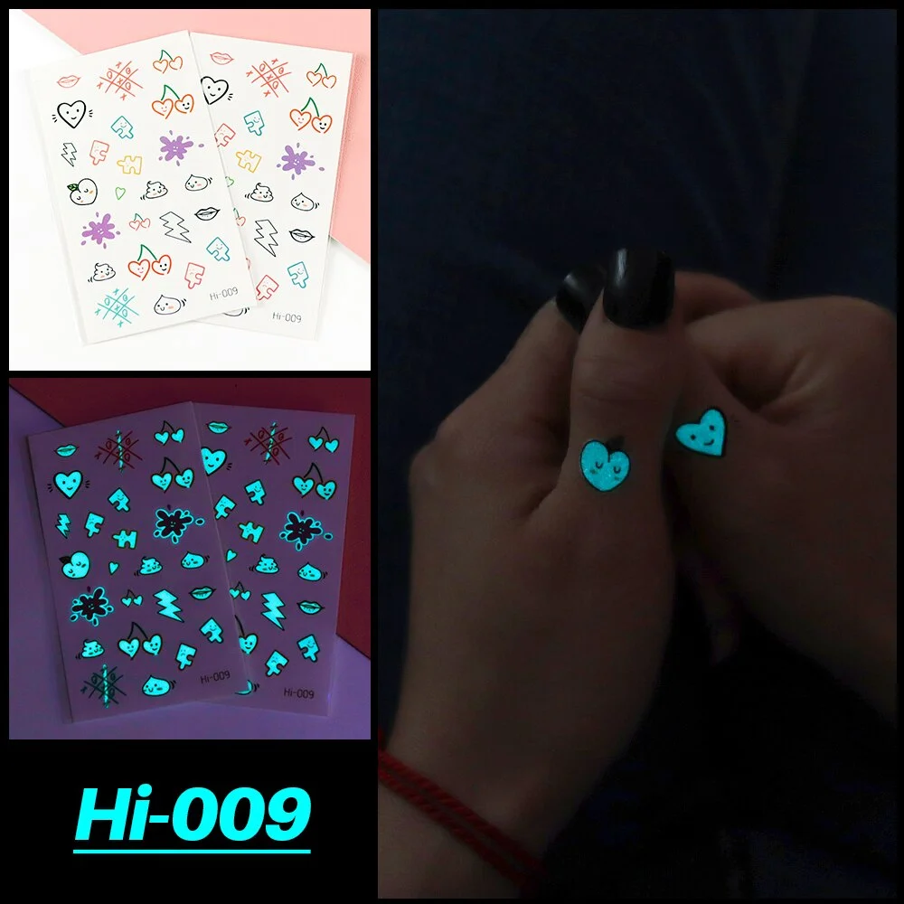 Sdrawing Luminous Tattoo Hand Finger Starry Star Universe for Kids Fake Tattoo Glowing In Dark Waterproof Temporary Tattoo Stickers